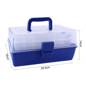 3-Tier Portable Fishing Box Hardware Toolbox Tool Organizer Box Parts Storage Boxes with Removable Plastic Divider for Various Sizes of Bait Hook Fish Float Outdoor Fishing Supplies