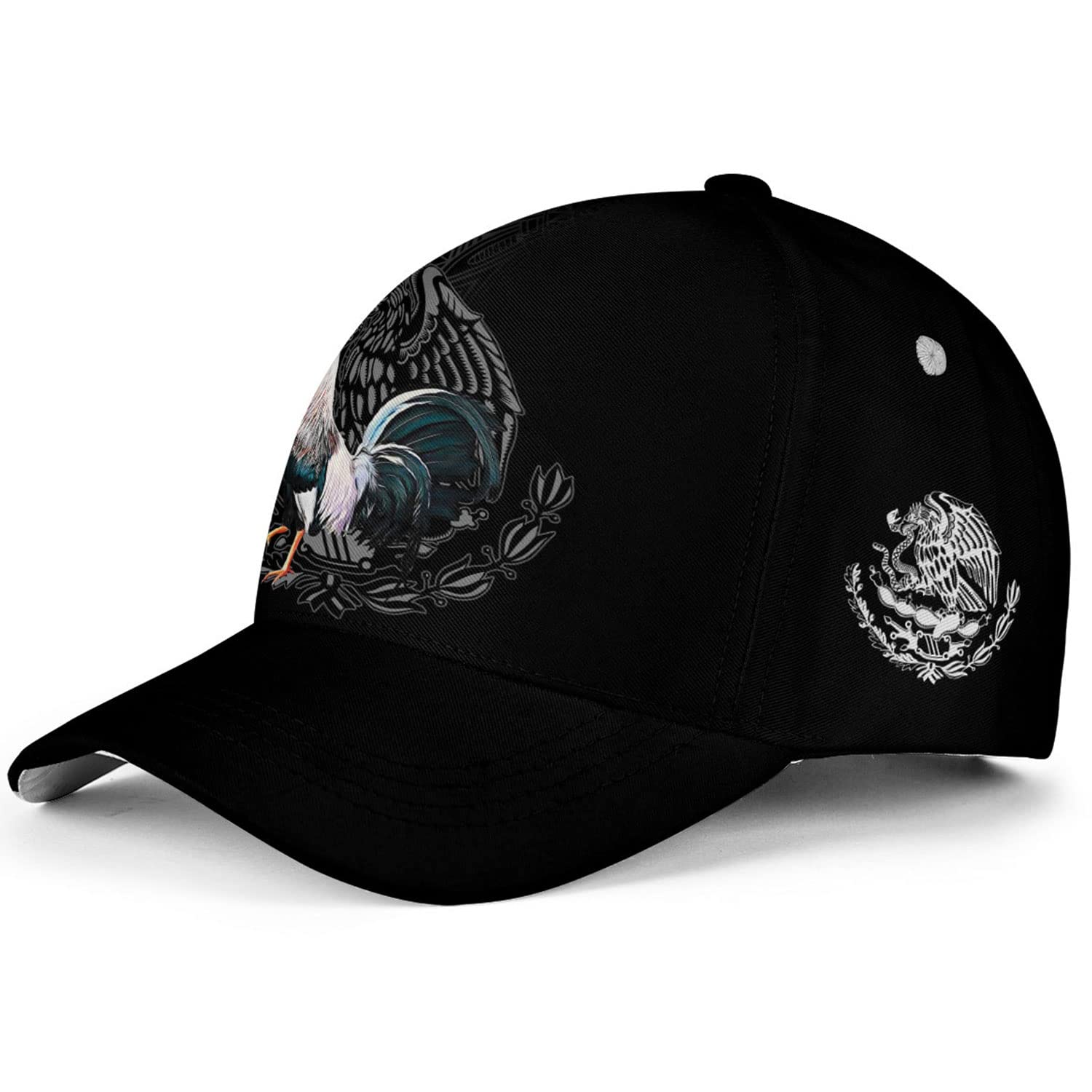 Hieprints Rooster Hat for Men Women, 3D Mexican Rooster Baseball Cap Snapback Gallo Chicken Cock Mexico Cap Hat (Rooster Black)