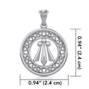 PETER STONE JEWELRY Awen The Three Rays of Light with Celtic Silver Pendant TPD5305