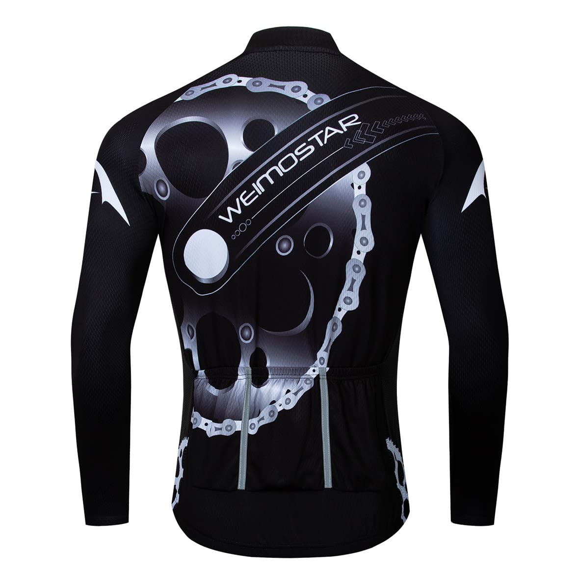 Hotlion USA Men's Cycling Jersey Long Sleeve Full Zipper Bike Shirt MTB Bicycle Clothing Tops with Pocket Reflective