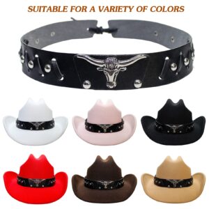 Kalerona Hat Bands for Cowboy Hat Replacement Handmade Ethnic Western Hat Belts Rural Classical Traditional Leather Hat Belts for Straw Fedora Panama Hat