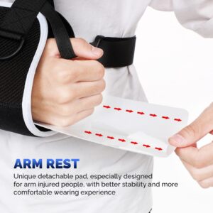 Healifty Arm Sling Shoulder Immobilizer Built- in Cartilage Plate Improved Rotator Cuff Support Brace Ergonomically Designed Sling for Arm Injury, Broken, Dislocated, Fracture, Strain