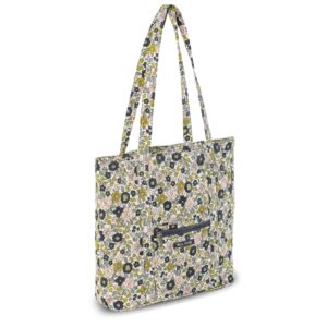 Bella Taylor Large Tote | Quilted Floral Tote Bag for Women | Delicate Floral Charcoal