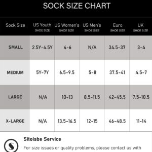 SITOISBE Men's Ski Socks Merino Wool (Pack of 2) for Skiing, Snowboarding, Snow Boots, Winter Warm, Toe Thermal, Shin Padded, Comfy Cushion, Knee High, Cold Weather Long Socks, X-Large, Grey