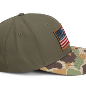 Paramount Outdoors American Flag Performance Ripstop American Fit US Patriotic Cap Fits Head Sizes MD - XX (Olive Throwback)