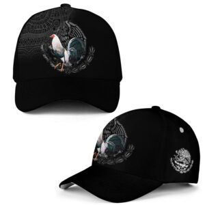 Hieprints Rooster Hat for Men Women, 3D Mexican Rooster Baseball Cap Snapback Gallo Chicken Cock Mexico Cap Hat (Rooster Black)