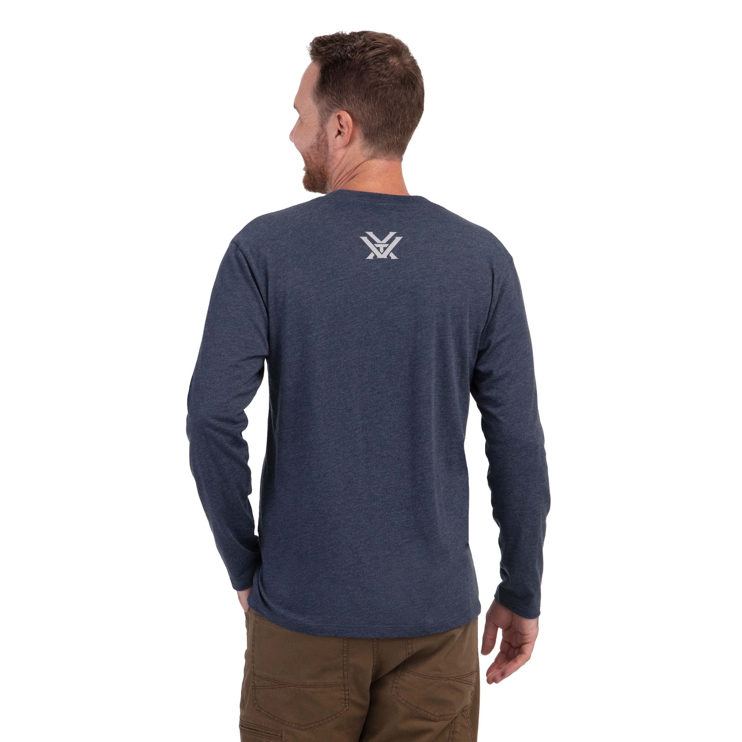 Vortex Optics Three Peaks Long Sleeve Shirts (Navy Heather, Large)