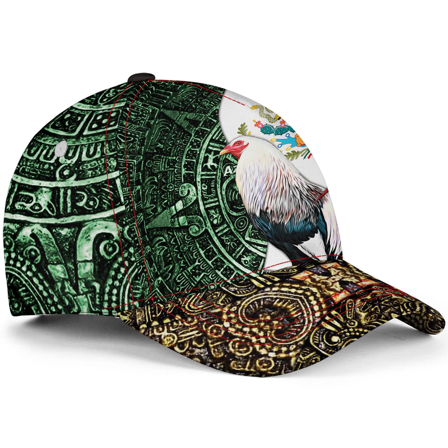 Hieprints Rooster Hat, Rooster Caps for Men Women, 3D Mexican Rooster Baseball Cap Snapback Gallo Chicken Cock Mexico Cap Hat (Mexico Rooster)