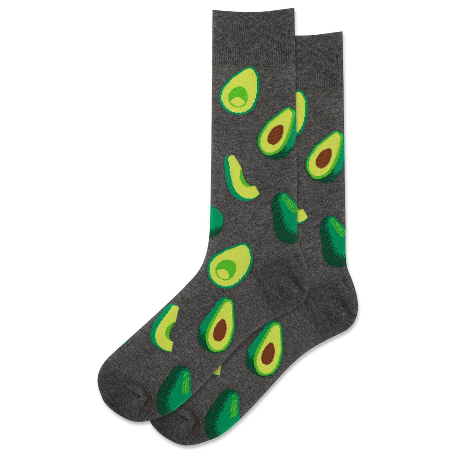 Hot Sox Men's Avocado Socks 1 Pair, Charcoal Heather, Men's 10-13 Shoe