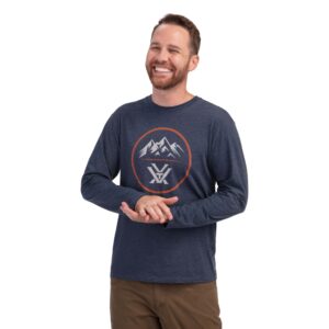 Vortex Optics Three Peaks Long Sleeve Shirts (Navy Heather, Large)