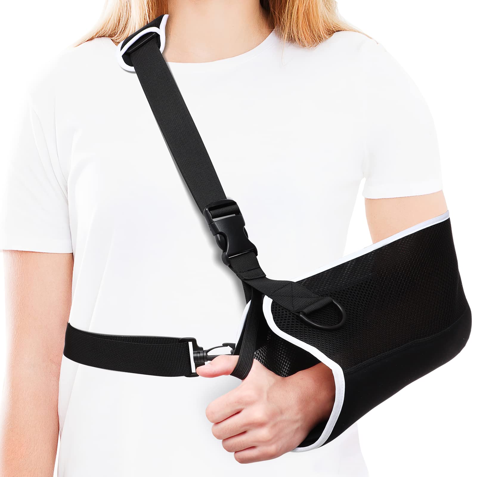 Healifty Arm Sling Shoulder Immobilizer Built- in Cartilage Plate Improved Rotator Cuff Support Brace Ergonomically Designed Sling for Arm Injury, Broken, Dislocated, Fracture, Strain