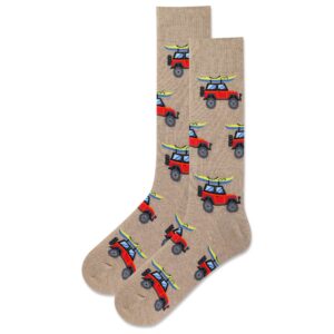 hot sox men's off road vehicle socks 1 pair, hemp heather, men's 10-13 shoe