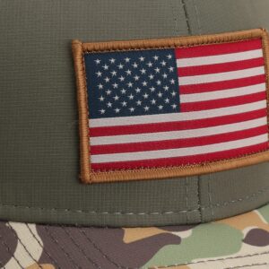 Paramount Outdoors American Flag Performance Ripstop American Fit US Patriotic Cap Fits Head Sizes MD - XX (Olive Throwback)