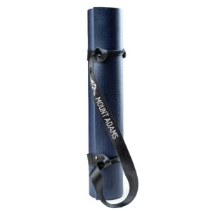 Mount Adams Pro Fit XL Yoga Mat with Carrying Strap, Closed Cell Vinyl Foam for Indoor and Outdoor Yoga, Navy