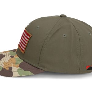 Paramount Outdoors American Flag Performance Ripstop American Fit US Patriotic Cap Fits Head Sizes MD - XX (Olive Throwback)