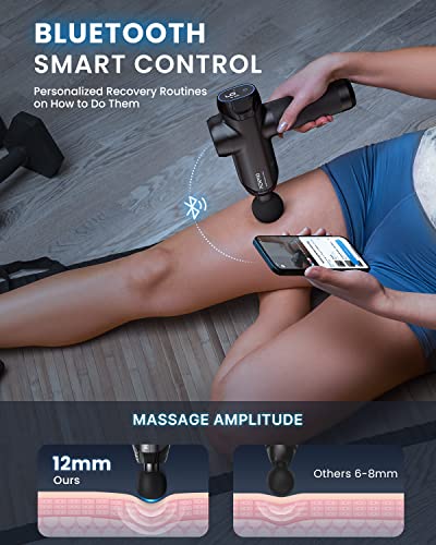 RENPHO Massage Gun Deep Tissue, FSA HSA Eligible Percussion Muscle Massage Gun Bluetooth for Athletes, Portable Electric Handheld Massager Gun, LED Touch Display