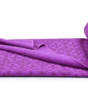 LULOSK Yoga Towel, Hot Yoga Mat Towel - Sweat Absorbing Non-Slip for Hot Yoga, Pilates and Workout with Upgraded Clover-Shaped Grip Dots (72 * 24 inches, Purple)