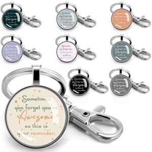 roowest 18 pcs inspirational keychain bulk thank you keychain employee appreciation key chain you're awesome key ring christmas gifts for women men student teacher coworker staff team