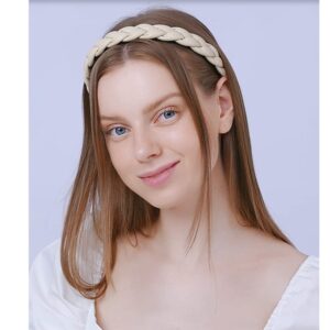 Lvyeer Braid Leather Headband Fashion Non Slip Padded headband Women Hair Head Bands diademas para mujer de moda braided headband for Women… (3pcs-A)