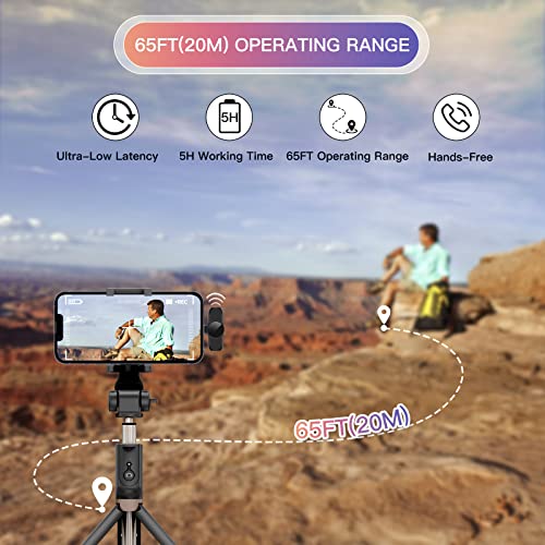 SNZIYAG Wireless Lavalier Microphone for iPhone iPad,Plug-Play Wireless Mic for Video Recording,Professional Lav Mic for YouTube,TikTok,Clip-on Microphones for Live Streaming,Auto Sync/No APP（iOS）