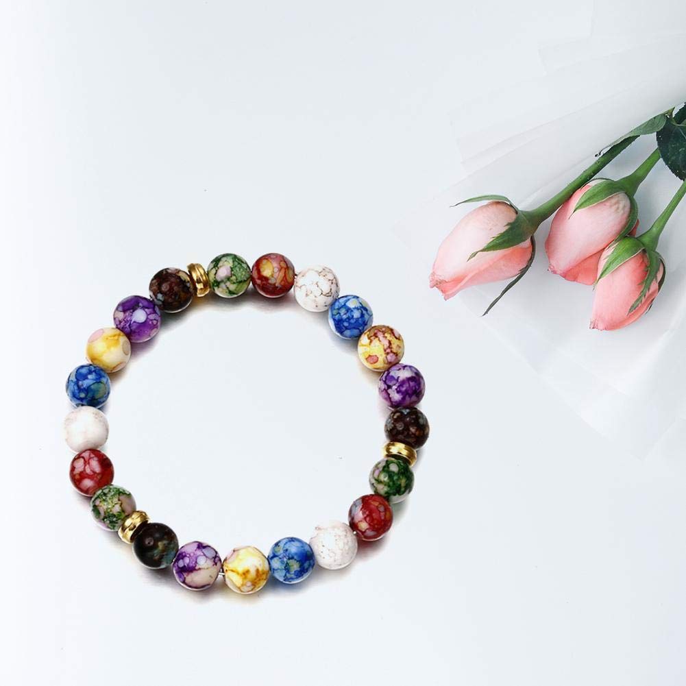 Healing Crystals Bracelet Handmade Natural Gemstones Beads Bracelet Elastic Natural Stone Yoga Beads Bracelet Bangle Gifts