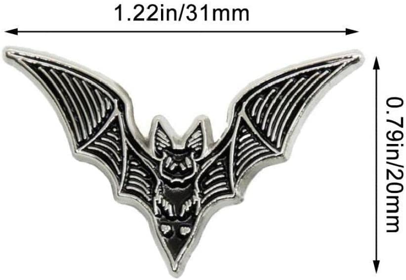 Nice2Pcs Bat Enamel Pin Alternative Goth Witchy Style Bat Jewelry Halloween Accessory