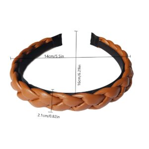 Lvyeer Braid Leather Headband Fashion Non Slip Padded headband Women Hair Head Bands diademas para mujer de moda braided headband for Women… (3pcs-A)