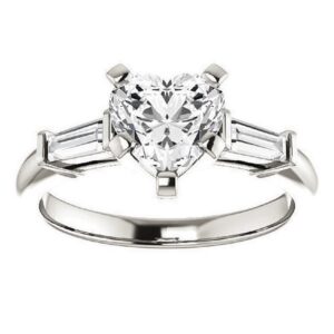 3 ct 10k/14k/18k solid white gold rings antique style ring handmade gifts heart wedding ring