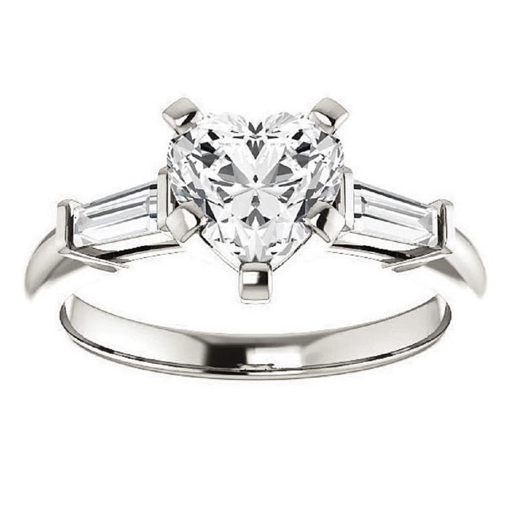 3 CT 10K/14K/18K Solid White Gold Rings Antique Style Ring Handmade Gifts Heart Wedding Ring