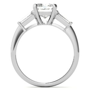 10K/14K/18K Solid White Gold Handmade Engagement Ring, 2 CT Cushion Cut Moissanite Solitaire Ring, Wedding Ring Set for Women/Her, Anniversary/Propose Gifts, VVS1 Colorless, Jewelry