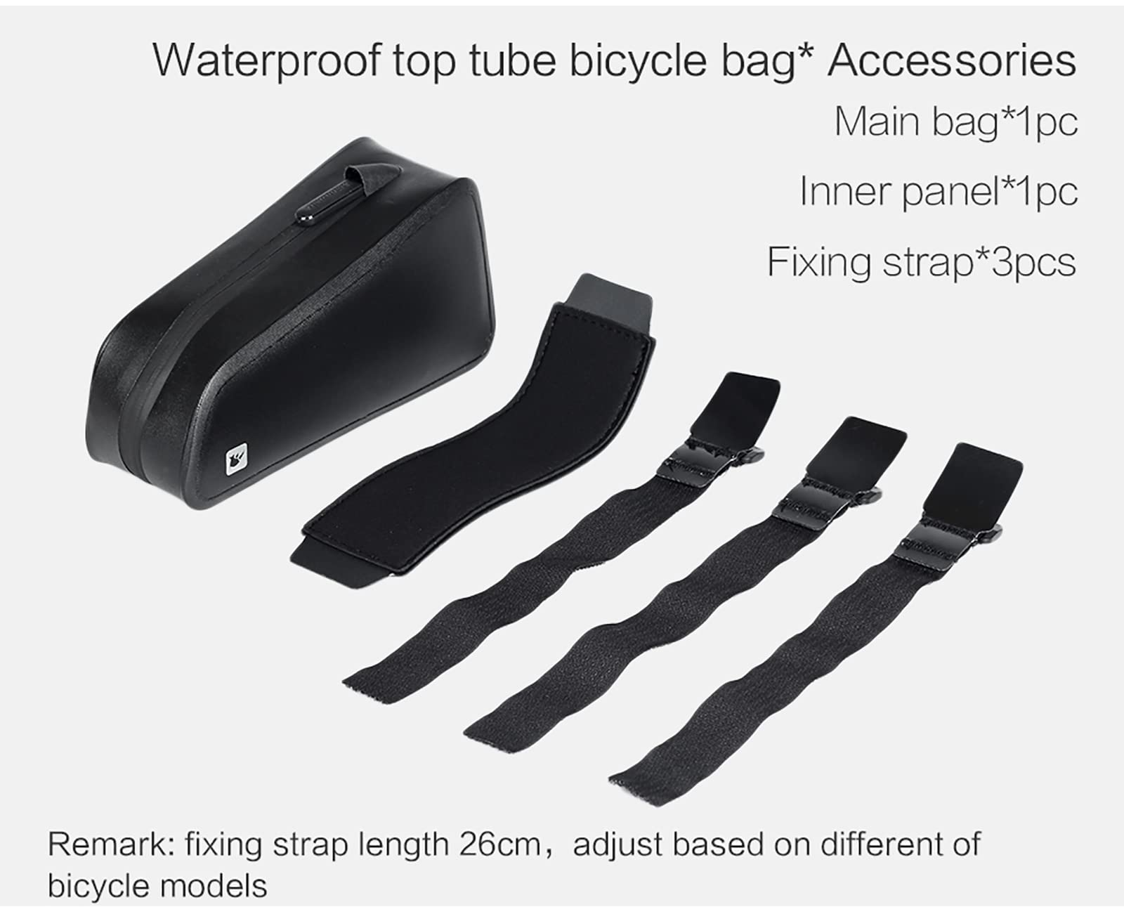 FUUBAMB00 1.2L Bike TopTube Bicycle Bag TPU Waterproof Hard Shell Bike Bag Stable Cycling Frame Bag BikePhone Bag Cycling Accessories,Black,23 * 7 * 10cm