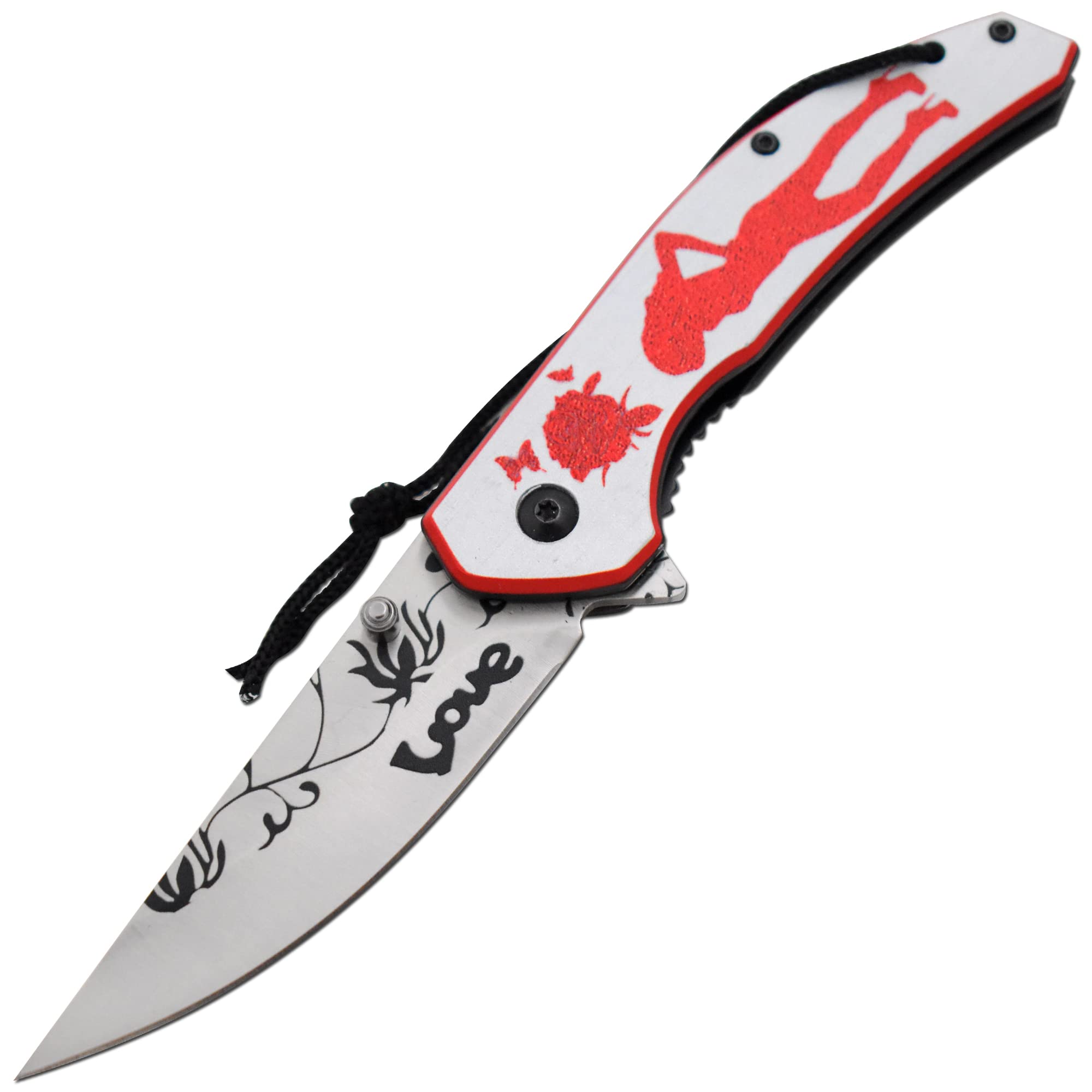 Snake Eye Tactical Cupid Heart Ladies Valentines day | Pocket Knife | EDC |Fishing Hunting Camping Knife