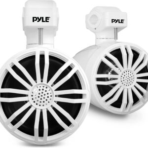 Pyle 3.5” Waterproof Off-Road Speakers - 40W Marine Grade Passive Woofer Sound System Full Range Outdoor Audio Stereo Speaker for Motorcycle, Car, ATV, 4x4, Jeep, Boat, Includes Brackets (White)