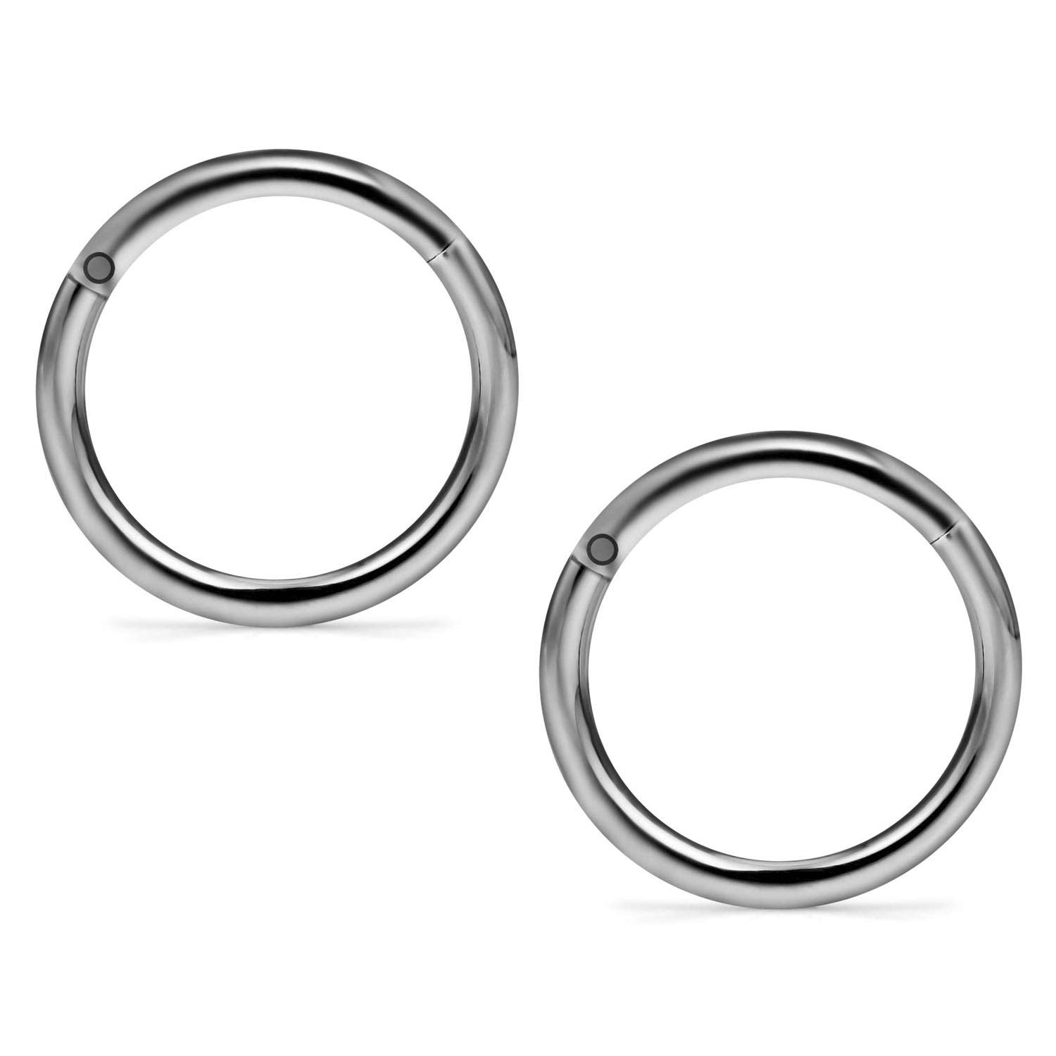 CIZME 18G G23 Titanium Nose Ring Hinged Clicker Nose Rings Hoops 18 Gauge Cartilage Earring Hoop Tragus Helix Daith Rook Conch Sleeper Earrings Hoop Piercing 6mm Nose Hoop Ring