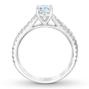 1.37 Carat Round Cut Moissanite Engagement Rings for Women Platinum Plated Silver Moissanite Rings -6