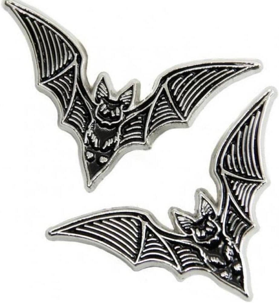 Nice2Pcs Bat Enamel Pin Alternative Goth Witchy Style Bat Jewelry Halloween Accessory