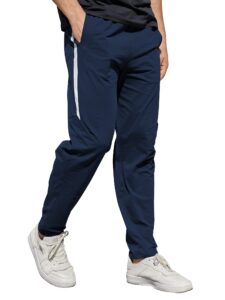 admyyrol men's performance tech sweatpants active athletic jogger pants gym quick dry trousers casual(xl-navy-02)