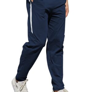 ADMYYROL Men's Performance Tech Sweatpants Active Athletic Jogger Pants Gym Quick Dry Trousers Casual(XL-Navy-02)