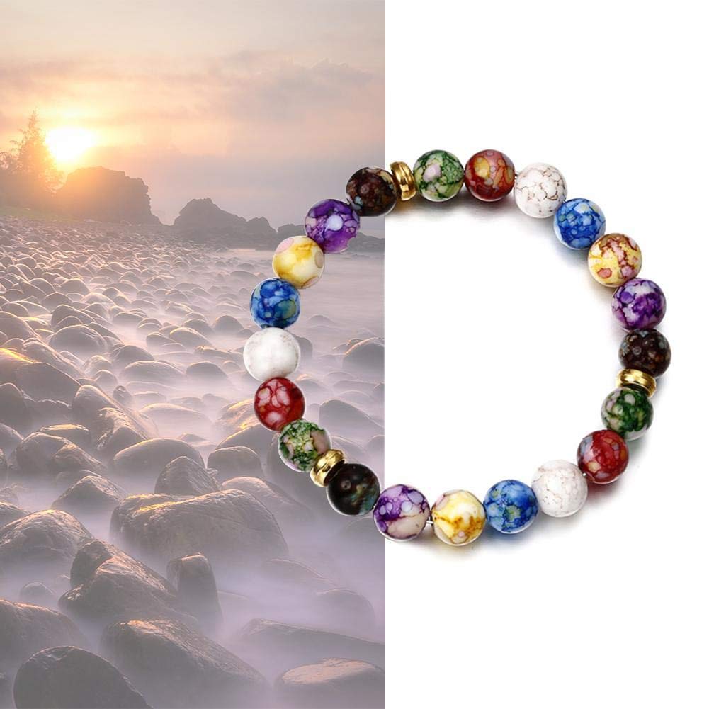 Healing Crystals Bracelet Handmade Natural Gemstones Beads Bracelet Elastic Natural Stone Yoga Beads Bracelet Bangle Gifts