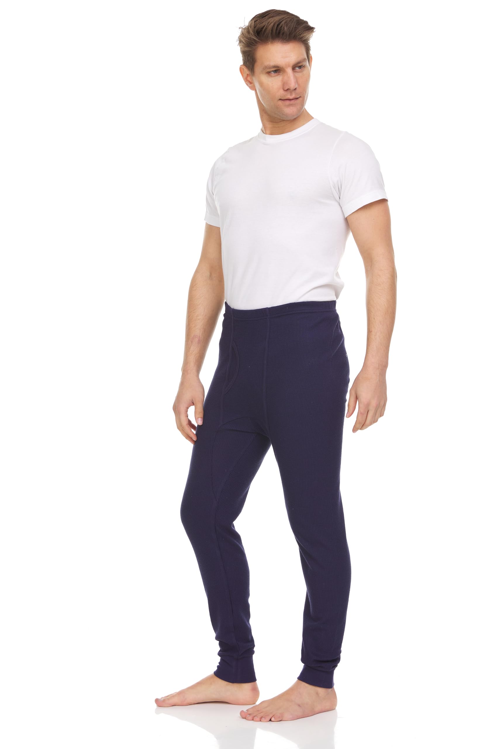 Mens Thermal Long John Pants - Thermal Bottom Base Layer for Tshirts & Jackets - Lightweight Thermal Underwear Mens - 3 Pack