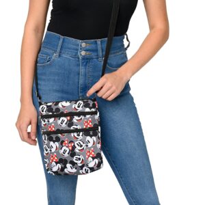 Disney Crossbody Bag Mickey & Minnie Mouse Travel Passport (Mickey Minnie Grey)