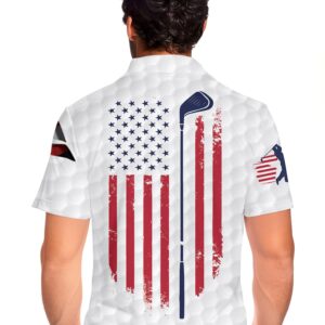 HIVICHI Golf Shirts for Men Funny Print Crazy Hawaiian Mens Polo Shirt Patriotic Flag Shirt, Large, 7198