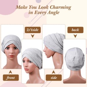 SATINIOR 4 Pieces Turbans for Women Soft Sleep Cap Cancer Turban Fashion Head Wraps Hijab Caps for Women Beanie Hat