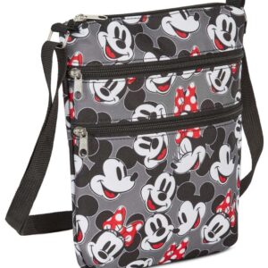 Disney Crossbody Bag Mickey & Minnie Mouse Travel Passport (Mickey Minnie Grey)