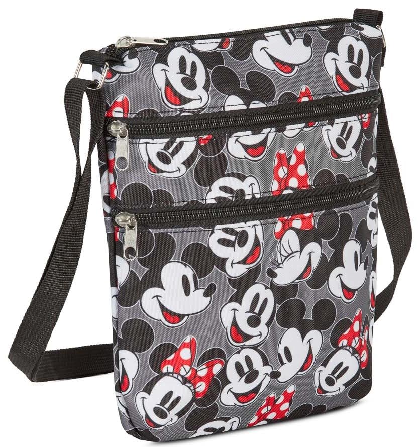 Disney Crossbody Bag Mickey & Minnie Mouse Travel Passport (Mickey Minnie Grey)