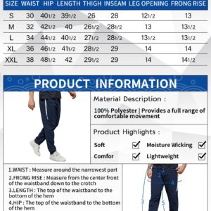 ADMYYROL Men's Performance Tech Sweatpants Active Athletic Jogger Pants Gym Quick Dry Trousers Casual(XL-Navy-02)