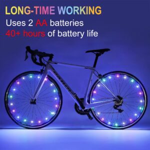 Anrrew 2-Tire Pack Bike Lights.LED Bike Wheel Lights with Batteries Included! Safety and Style Bicycle Light Decoration Accessories.Gift for Kids,Adults（Rainbow）