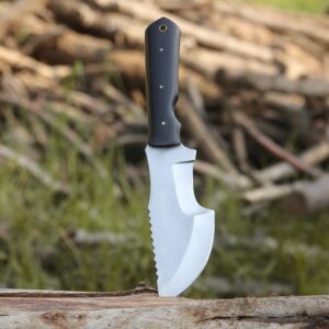 WARIVO KNIFE D2 Tracker Knife - Bushcraft Outdoor Survival Knife Fixed Blade Hunting Knife with Sheath Scout Carry Knife - Full Tang Tom Brown Style Camping Knife