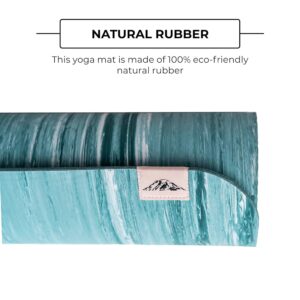 Mount Adams Reflection Natural Rubber Wide Yoga Mat, 72 by 26 Inches, 4mm Thick, Workout Mat for Hot Yoga, Fitness Exercise, or Stretching, Non-Slip, Green