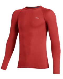 willit boys' compression shirts youth long sleeve football undershirts kids baseball quick dry baselayer red xs